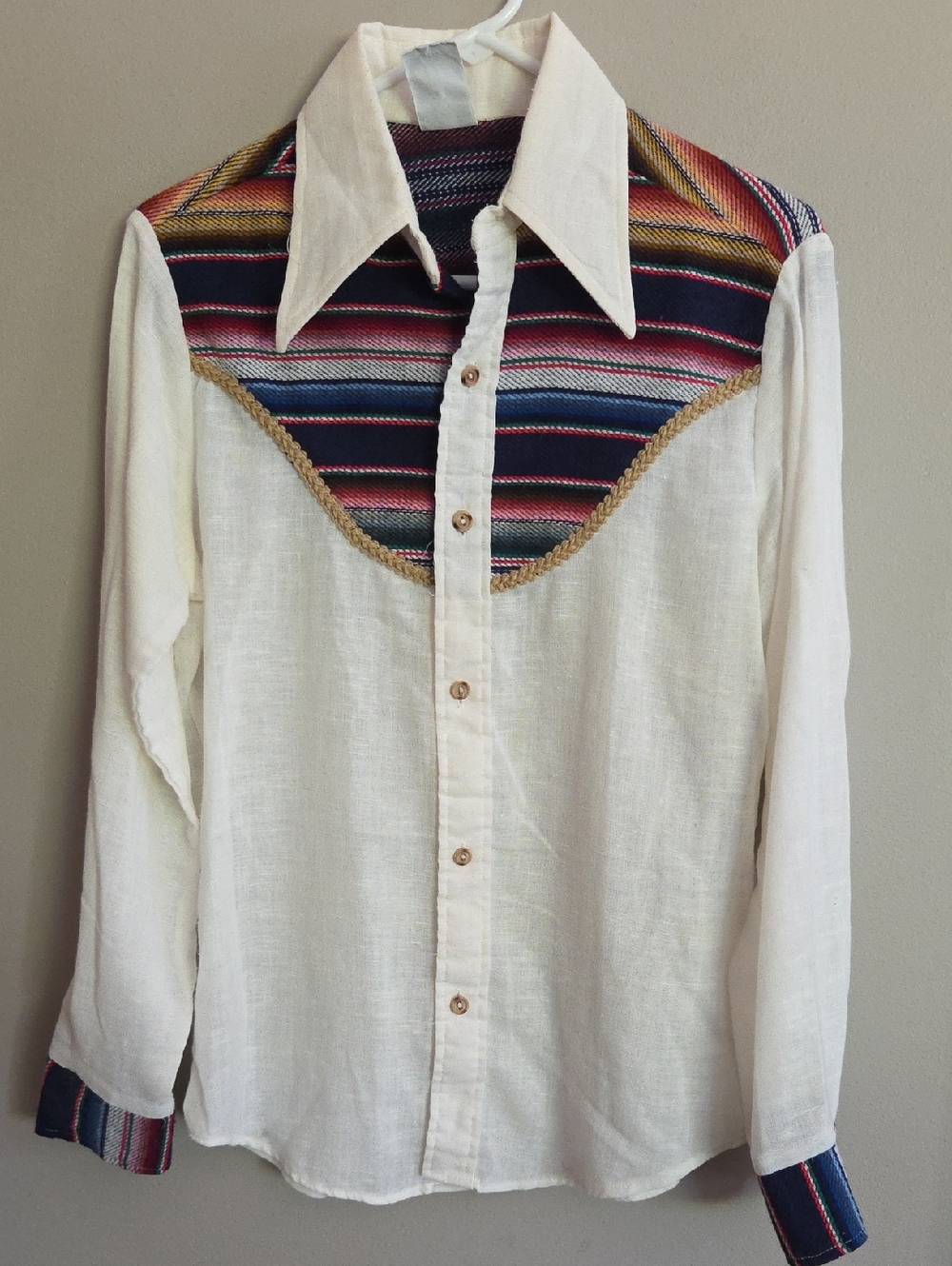 VTG Kennington Shirt with Multicolor Striped Yoke